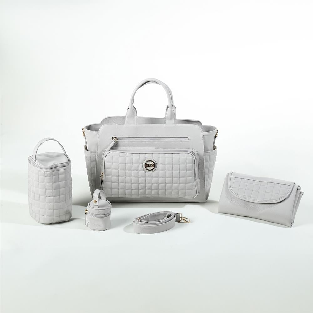 MY COLLECTİON Anne Bebek Juno Deri Çanta Seti ( Gri )
