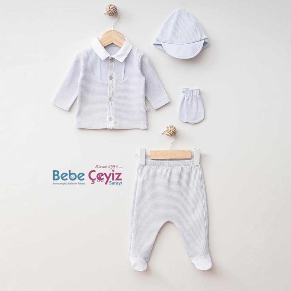 MYMİO BABY Kopanakili Erkek 4'lü Zıbın Takım