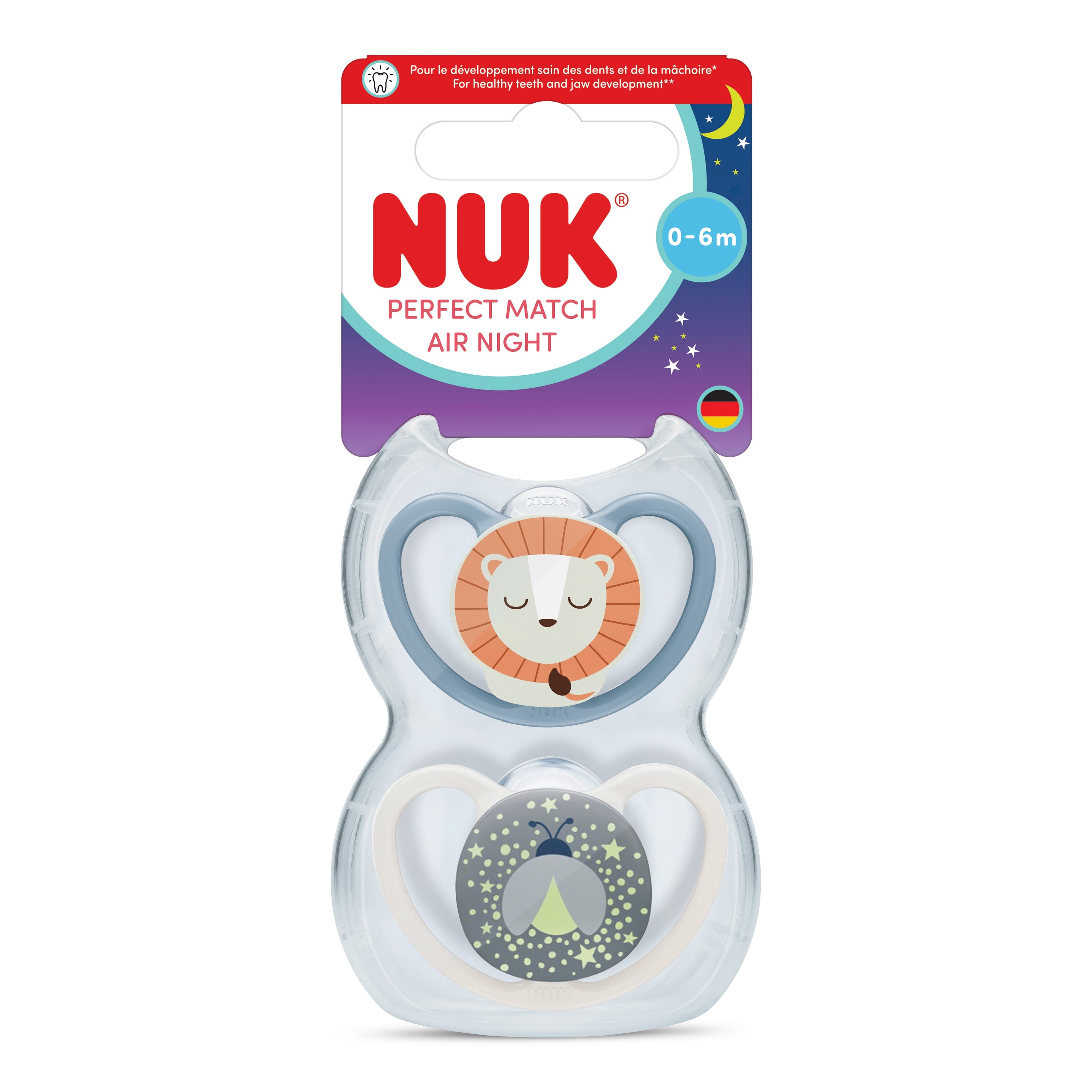 NUK Emzik PM Air Night 2li Gece  0-6 ayMaviErkek