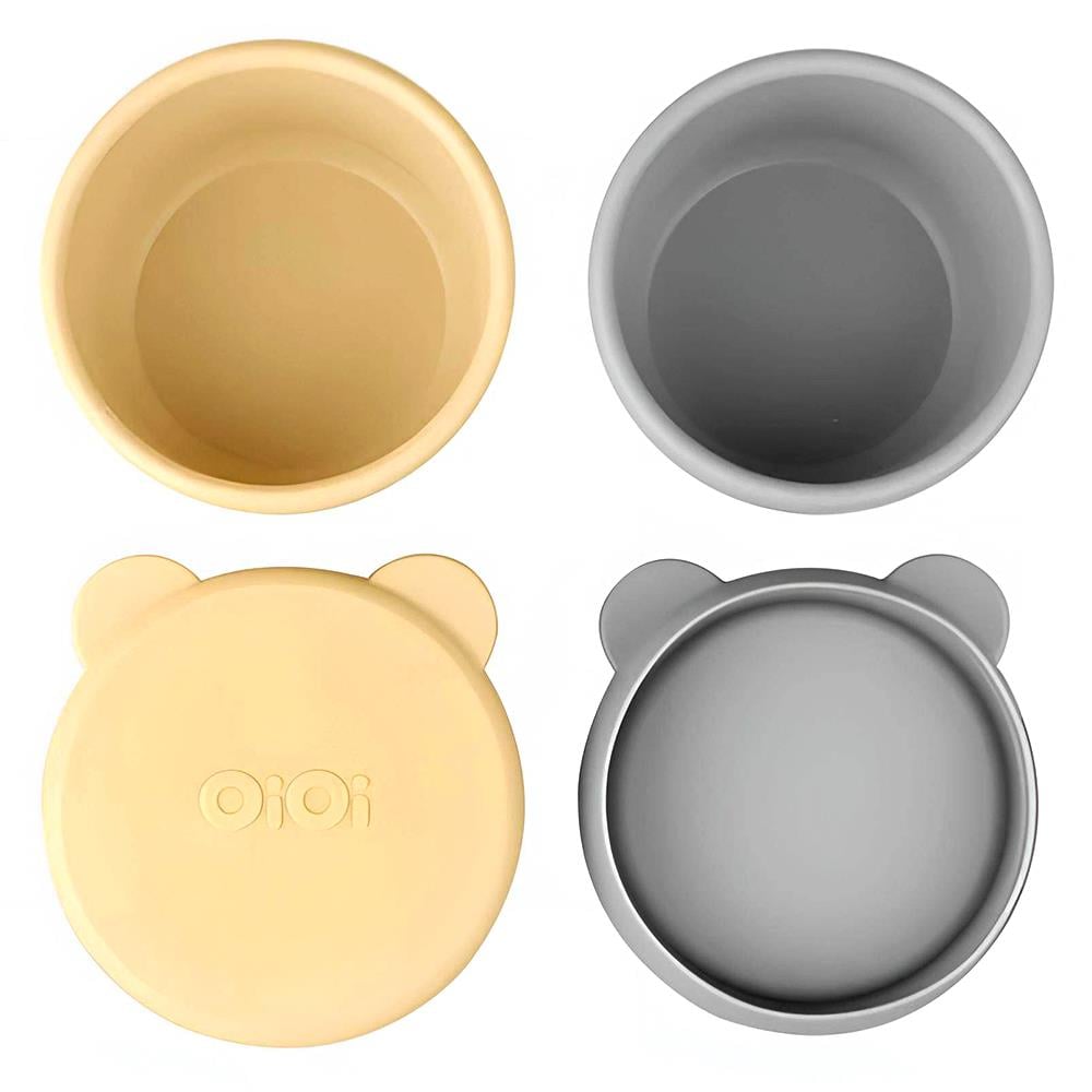 OİOİ Mini Bites Kase - Mellow Yellow / Powder Grey