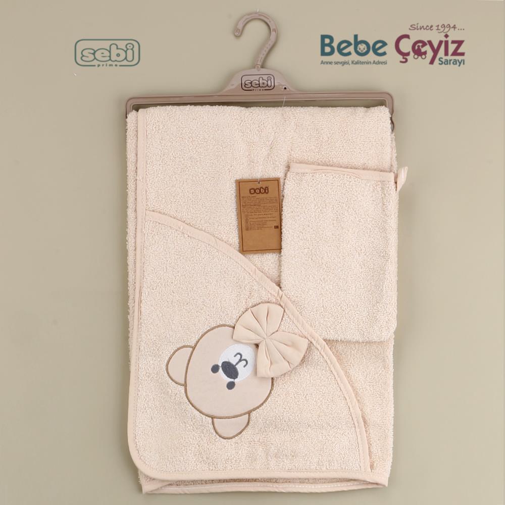 SEBİ PRİME Ayı Desen Havlu ( Bej )