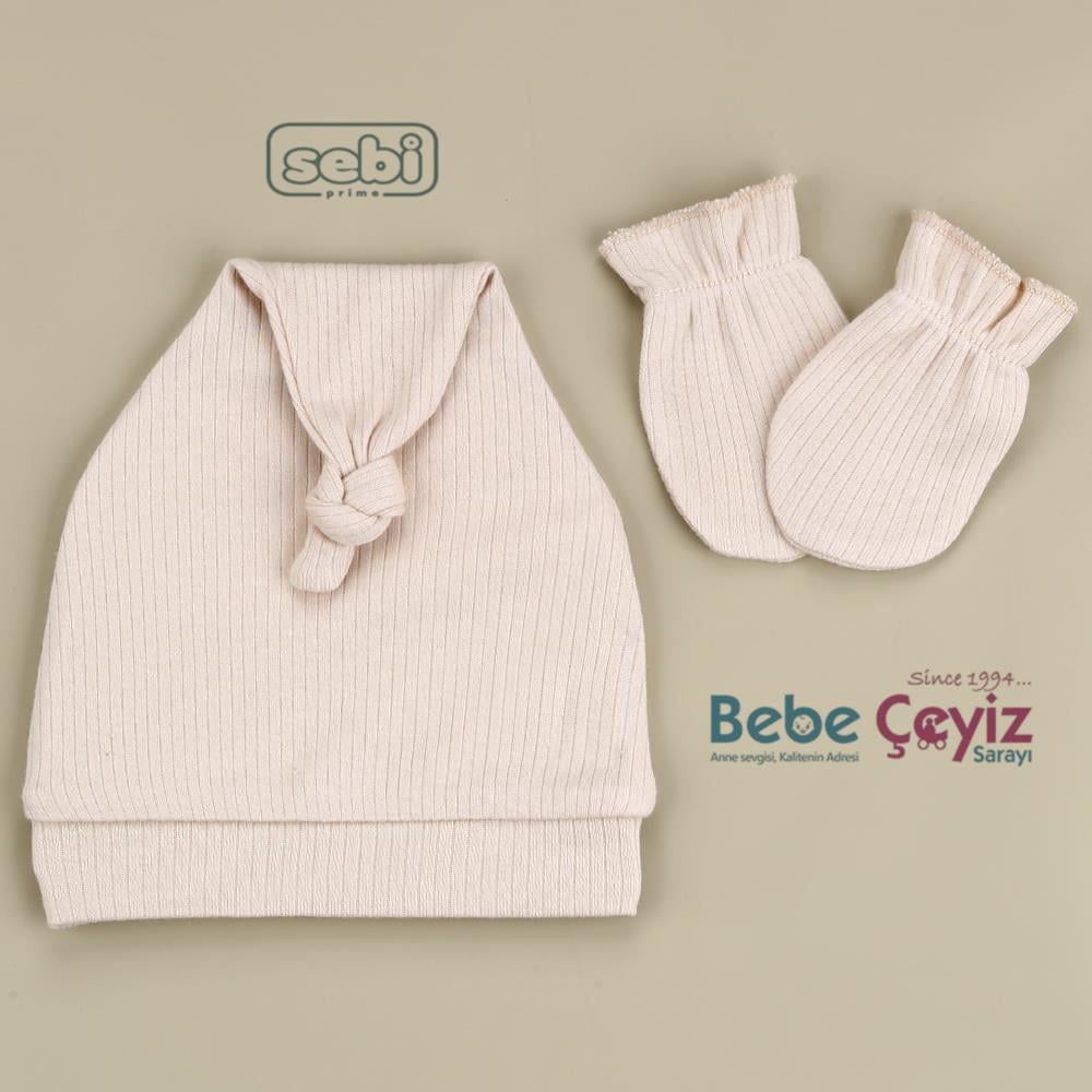 SEBİ PRİME Bağlamalı Ve Eldivenli Şapka ( Bej )