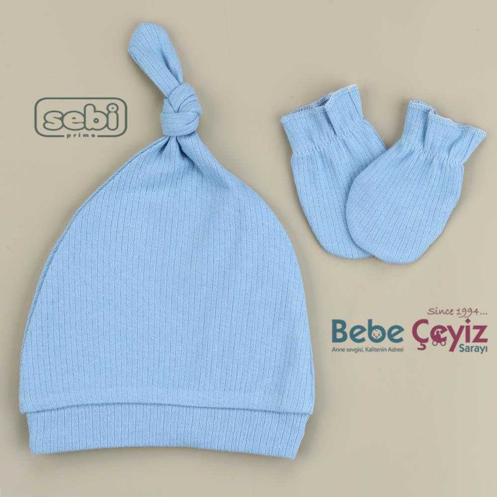 SEBİ PRİME Bağlamalı Ve Eldivenli Şapka ( Mavi )