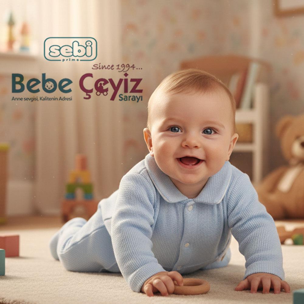 SEBİ PRİME Bebeyaka Wafıl Apoletli Nervürlü Tulum ( Mavi )