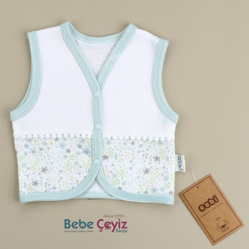 SEBİ PRİME Çiçekli Yelek ( Mint )