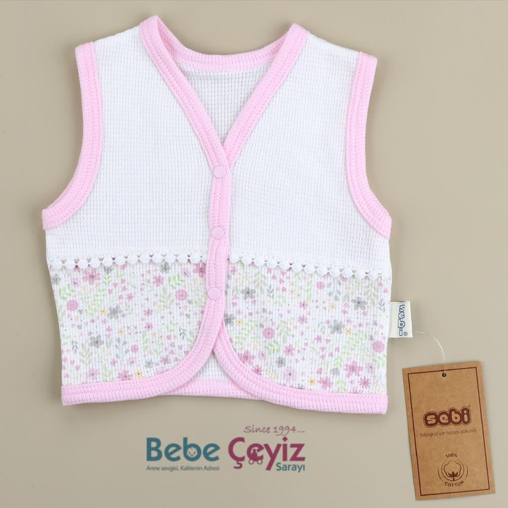 SEBİ PRİME Çiçekli Yelek ( Pembe )