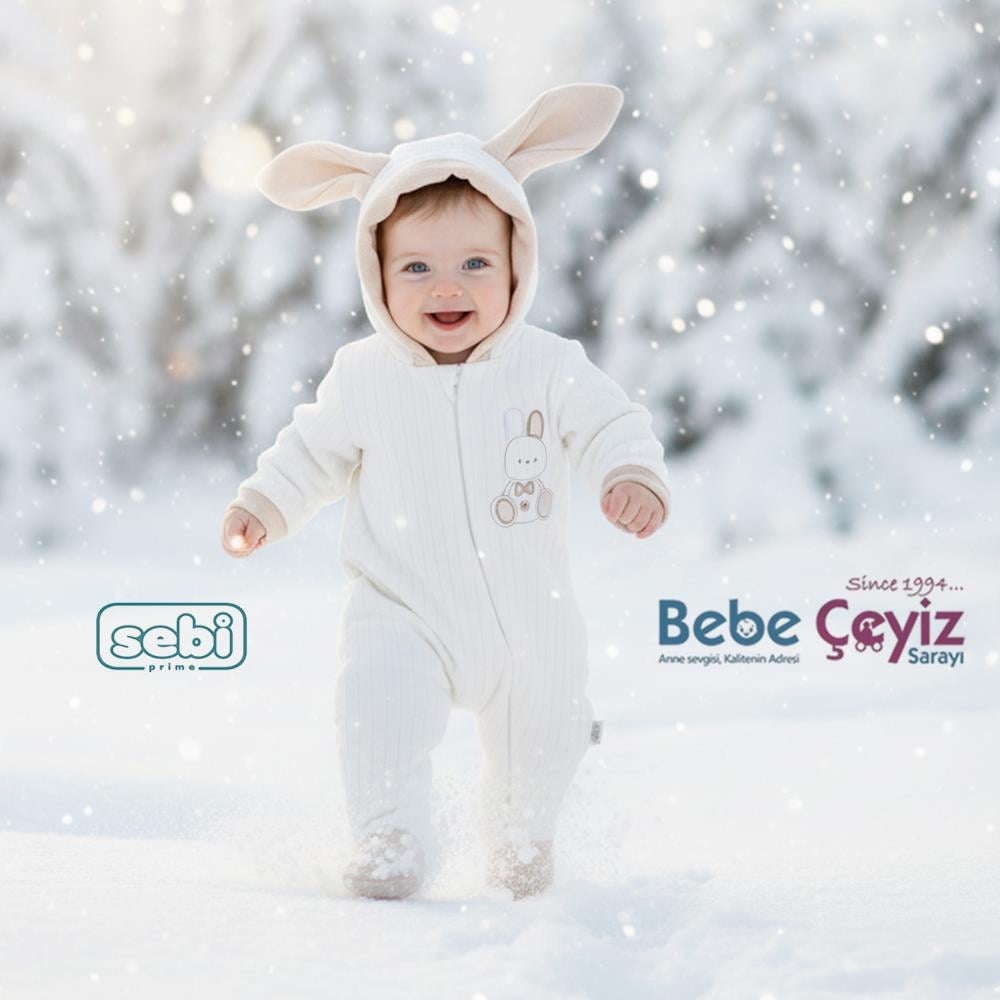 SEBİ PRİME Elyaflı Kapşonlu Tulum ( Ekru )