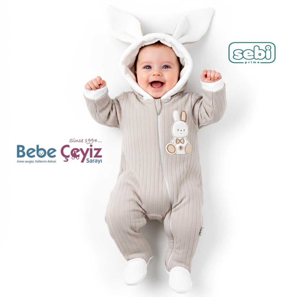 SEBİ PRİME Elyaflı Kapşonlu Tulum ( Gri )