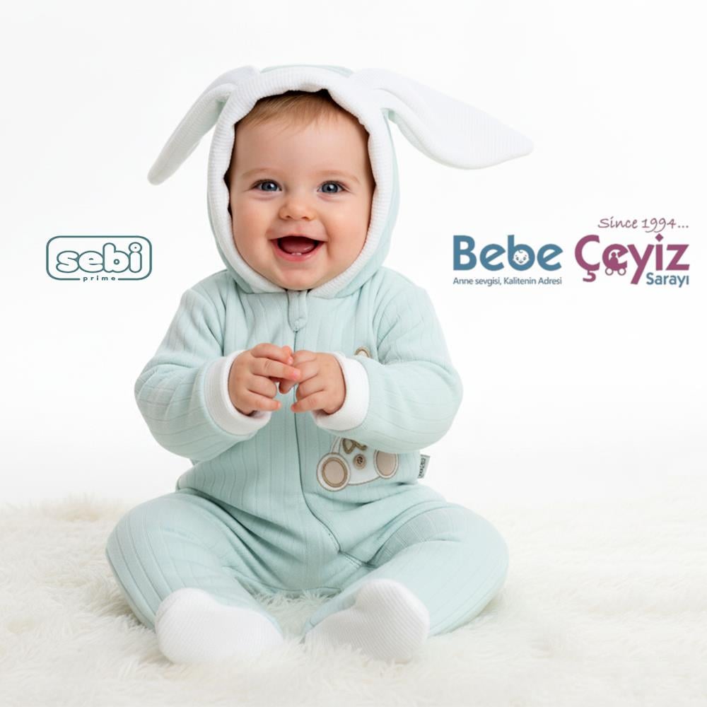 SEBİ PRİME Elyaflı Kapşonlu Tulum ( Yeşil )