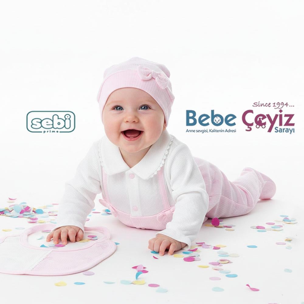 SEBİ PRİME Fiyonk Desenli 5'li Hastane Çıkışı ( Pembe ) ( 0-3 Ay )