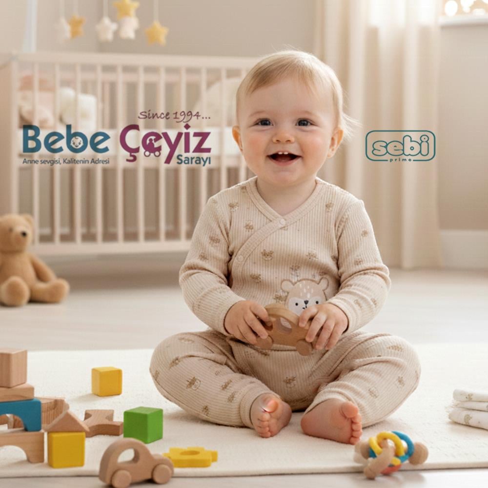 SEBİ PRİME Geyikli Krovaze Patiksiz Tulum ( Bej )