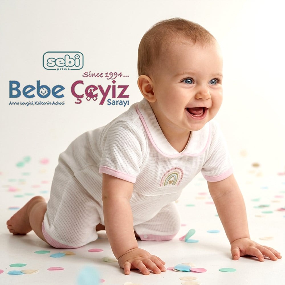 SEBİ PRİME Gökkuşağı İşlemeli Patiksiz ( Ekru Pembe )