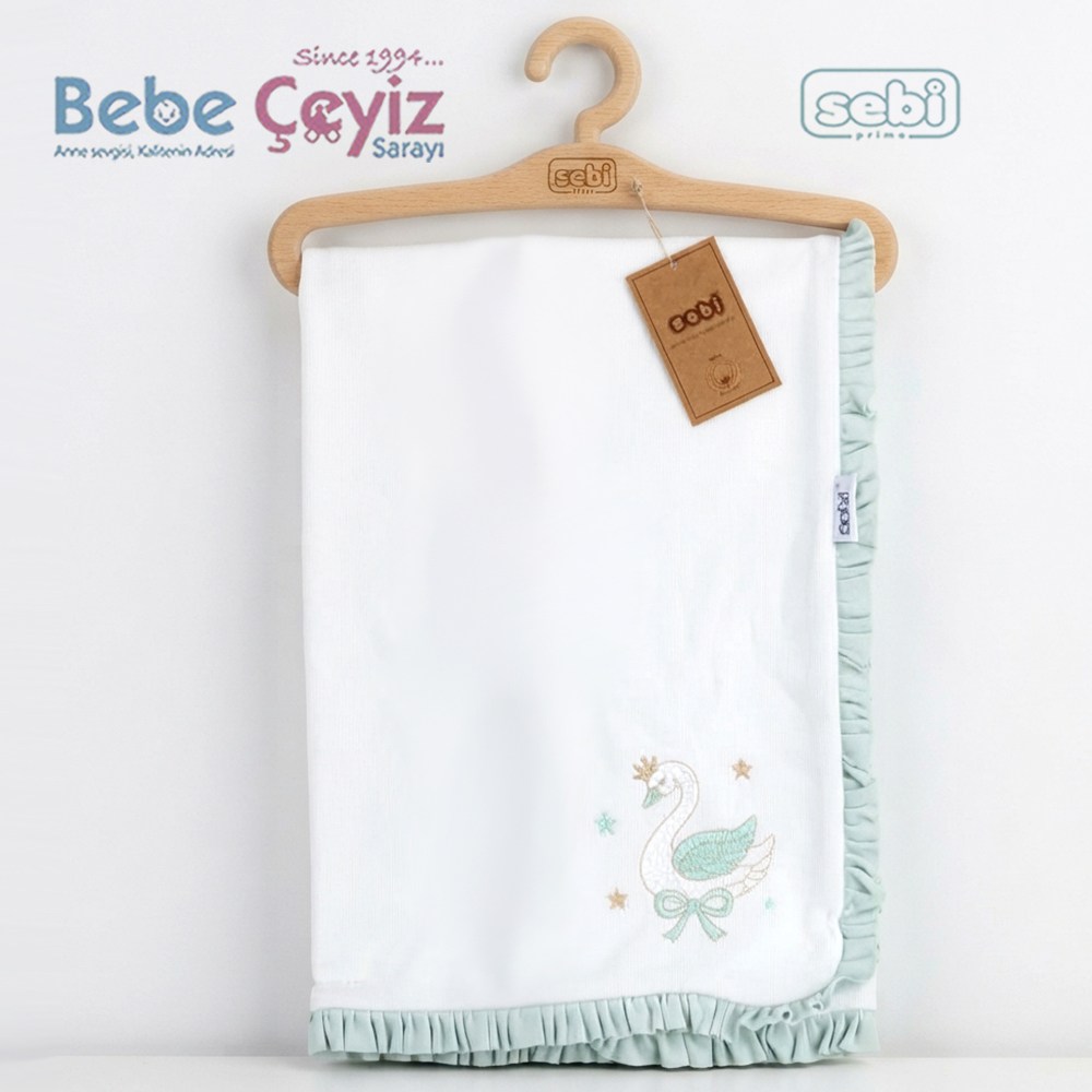 SEBİ PRİME Kuğu Battaniye ( Ekru Mint )