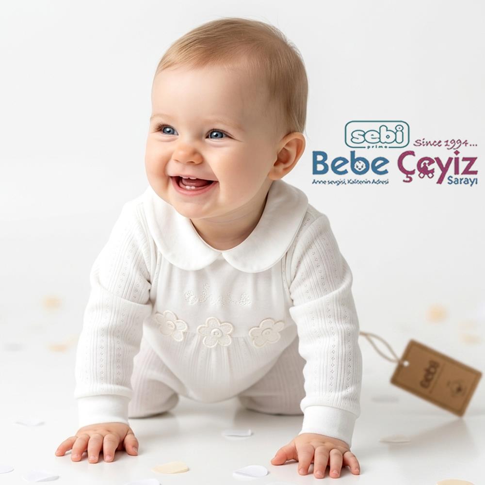 SEBİ PRİME Patikli Çiçekli Tulum ( Krem )