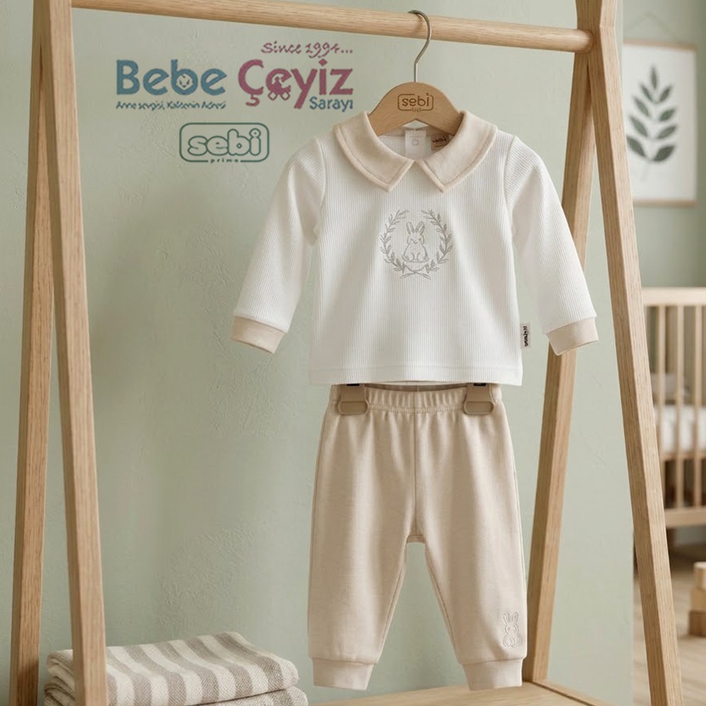SEBİ PRİME Tavşan 2'li Takım ( Bej )
