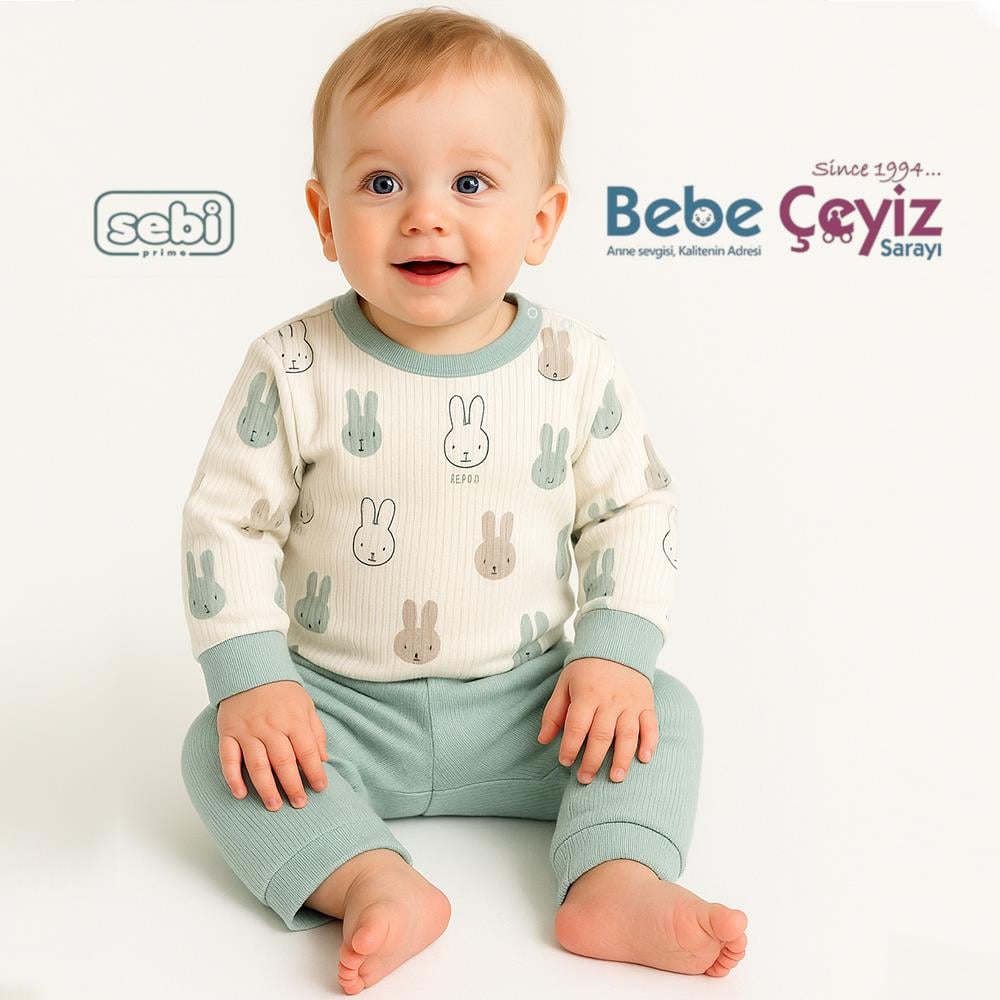SEBİ PRİME Tavşanlı Pijama Takımı 1-2-3 Yaş