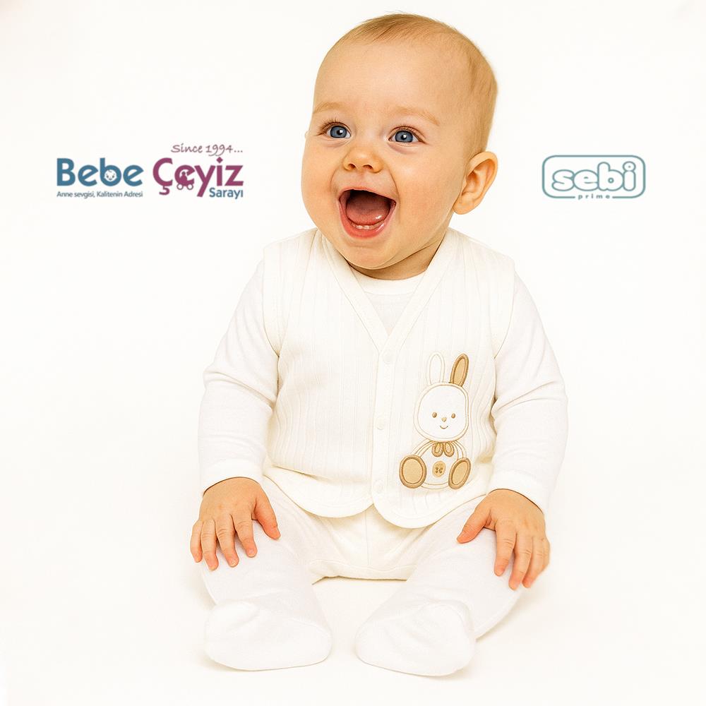 SEBİ PRİME Tavşanlı Yelek ( Ekru )