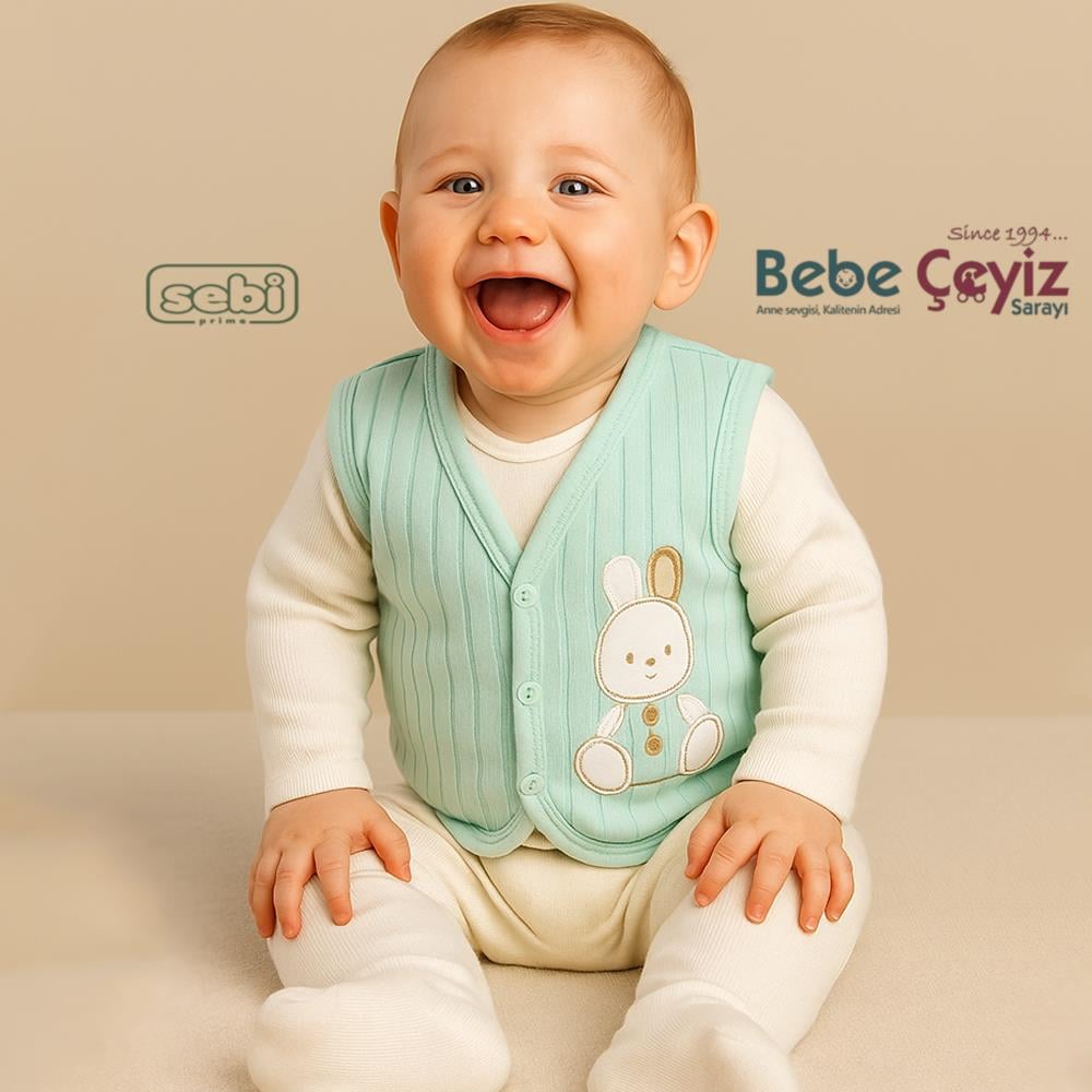 SEBİ PRİME Tavşanlı Yelek ( Yeşil )