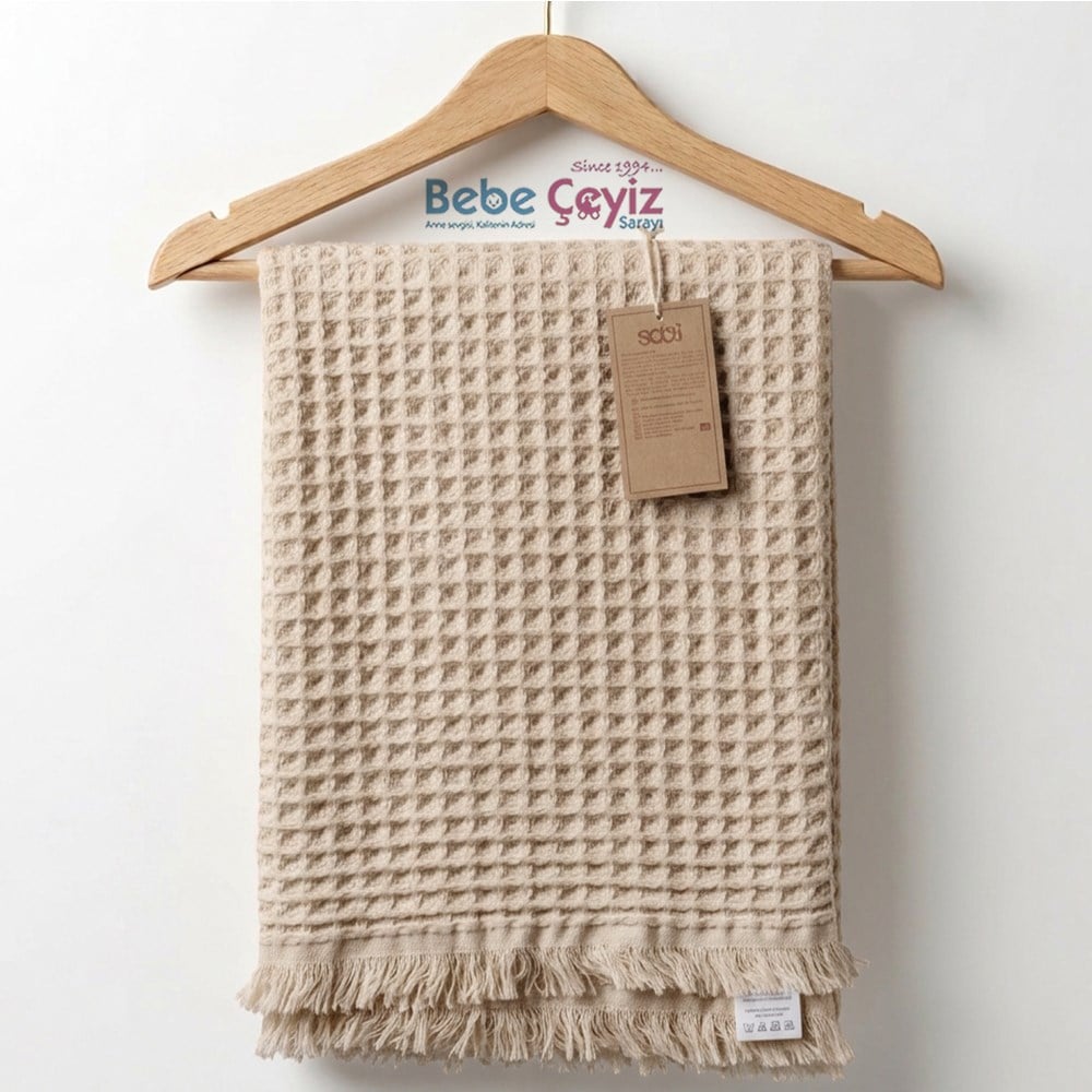 SEBİ PRİME Waffle Battaniye ( Bej )