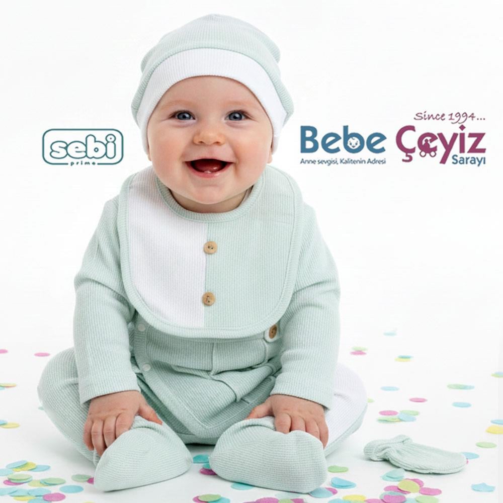 SEBİ PRİME Wafıl Apoletli Nervürlü Hastane Çıkışı ( Mint ) ( 0-3 Ay )
