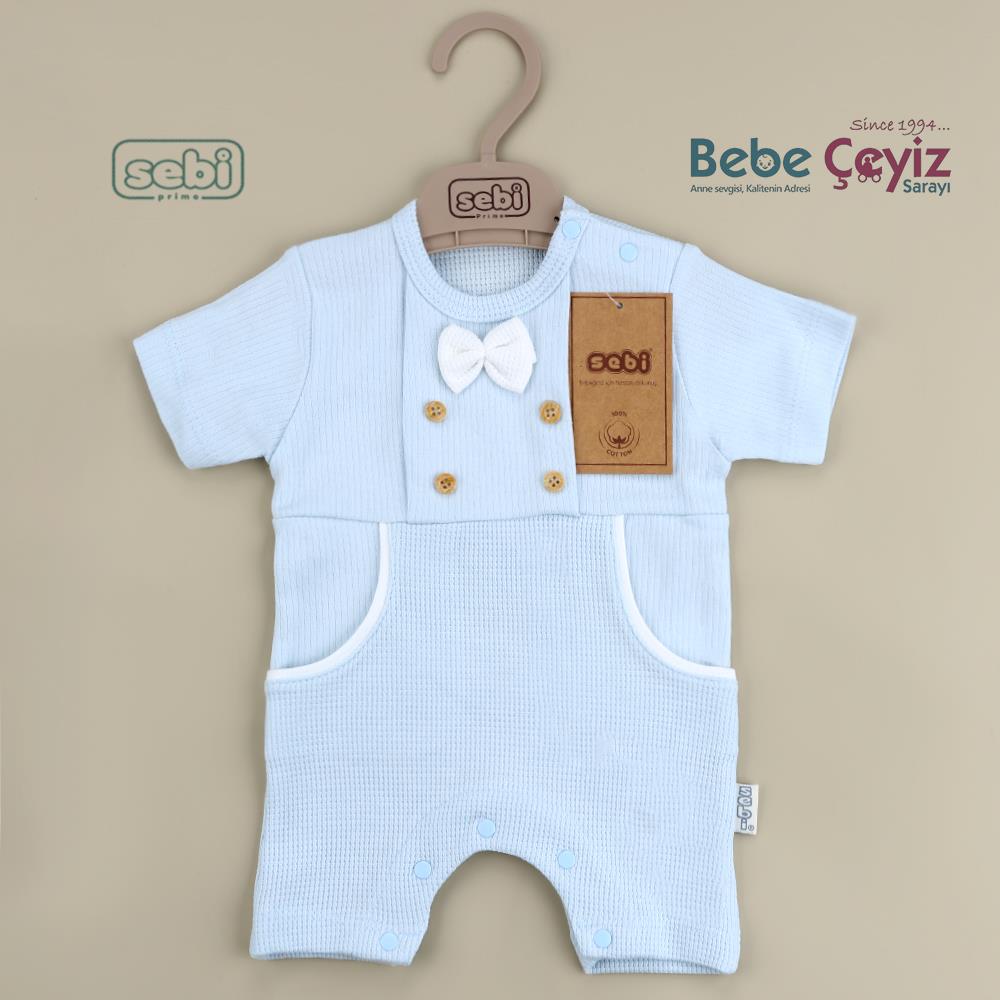 SEBİ PRİME Wafıl Papyonlu Düğ.Cepli Kısakol Tulum ( Mavi )