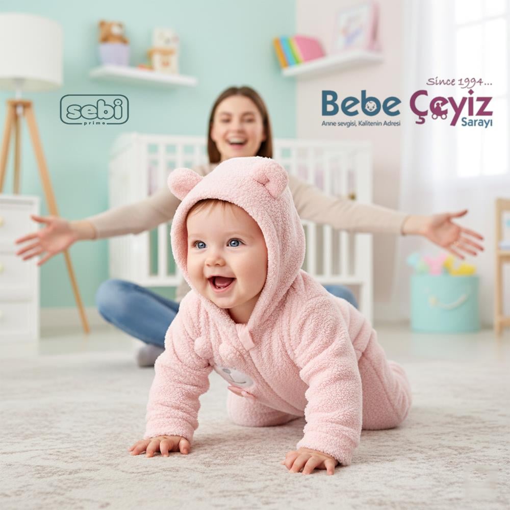 SEBİ PRİME Welsoft Kapüşonlu Kız Patikli Tulum ( Somon )