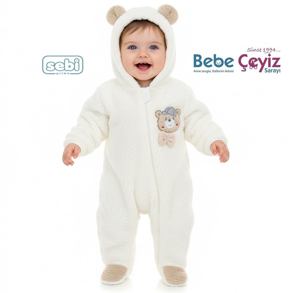 SEBİ PRİME Welsoft Kapüşonlu Patikli Tulum ( Ekru )