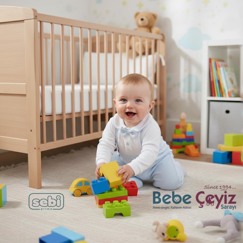 SEBİ PRİME Yaka Papyonlu Askı Baskılı Tulum ( Mavi )