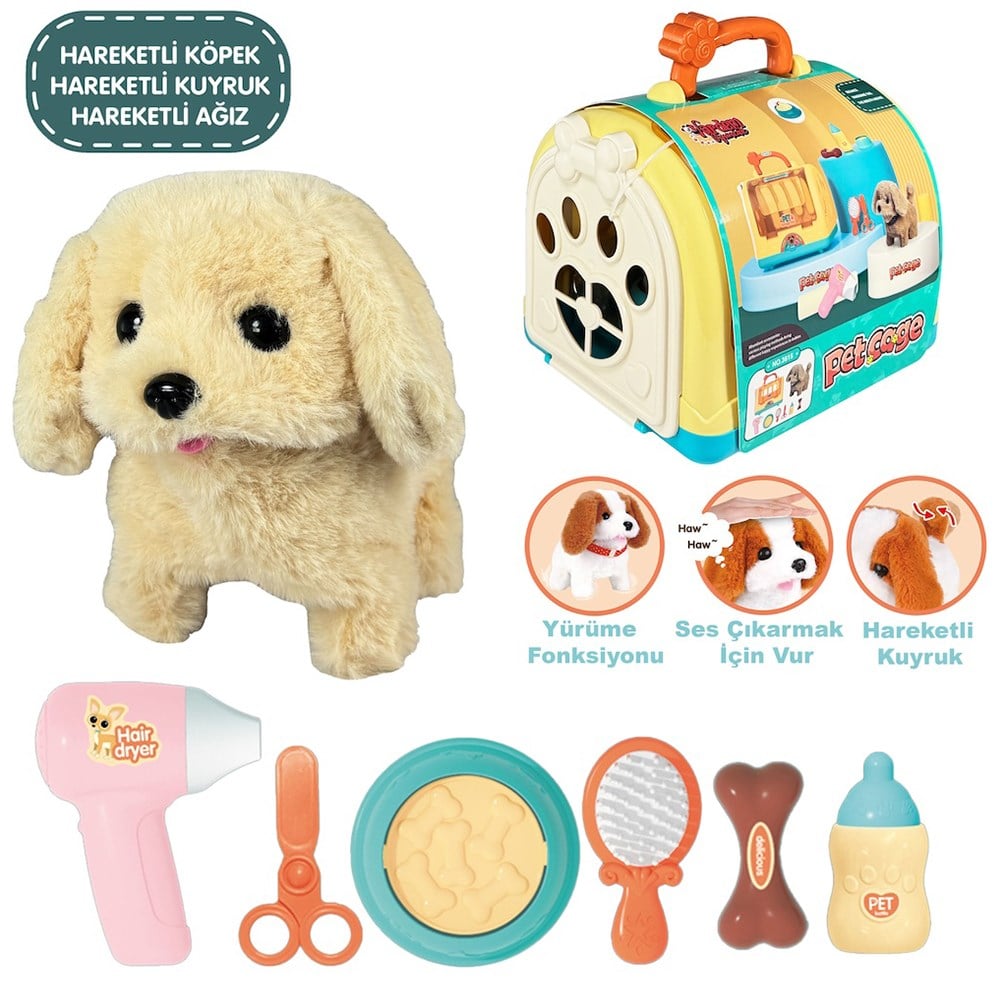 VARDEM OYUNCAK Taşıma Çantalı Hareketli Köpek Set