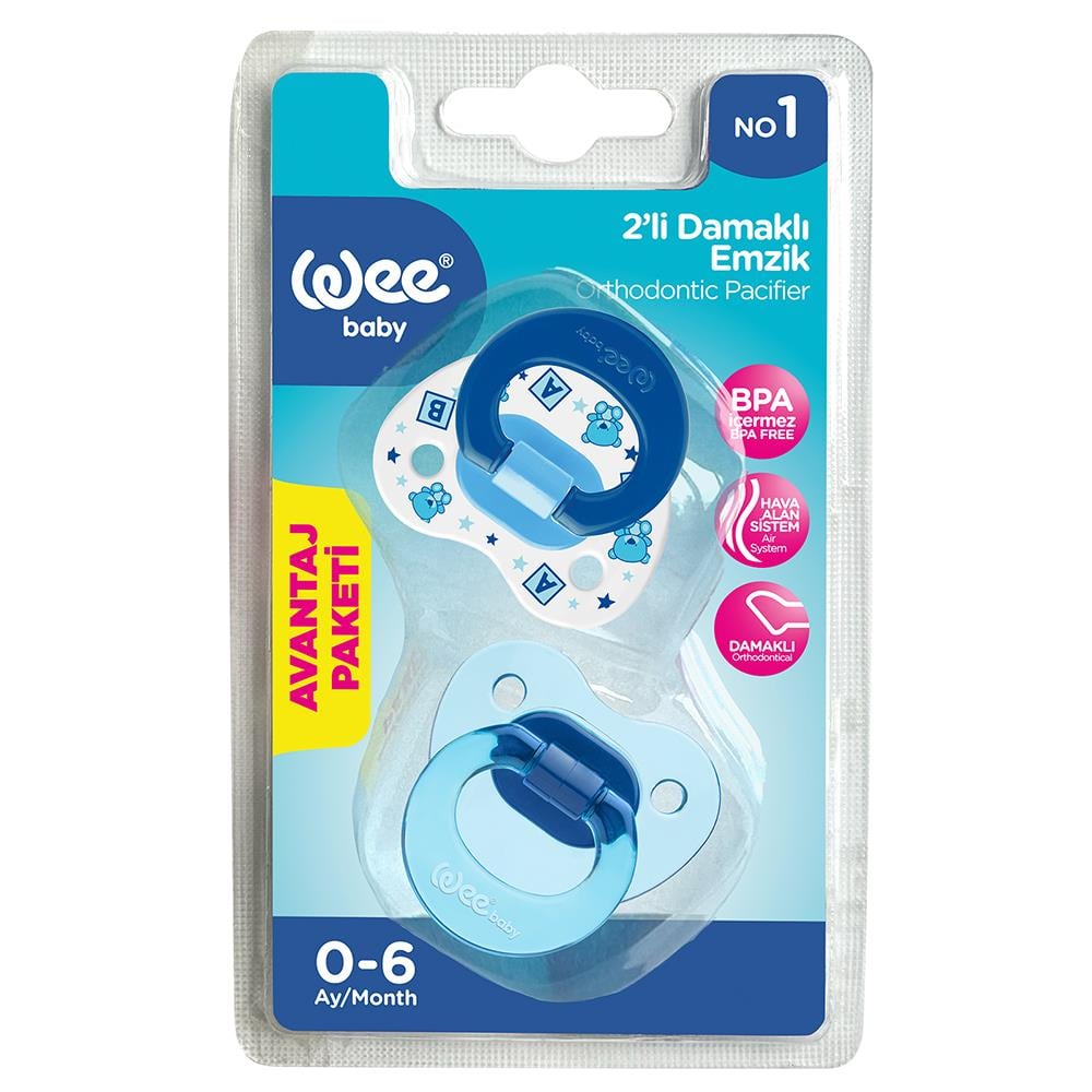 Wee Baby Damaklı Emzik 2'li No:1 (0-6Ay)