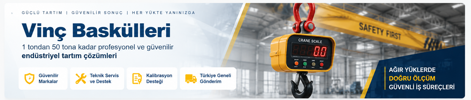 Vinç Baskülleri 1 tondan 50 tona endüstriyel tartım çözümleri