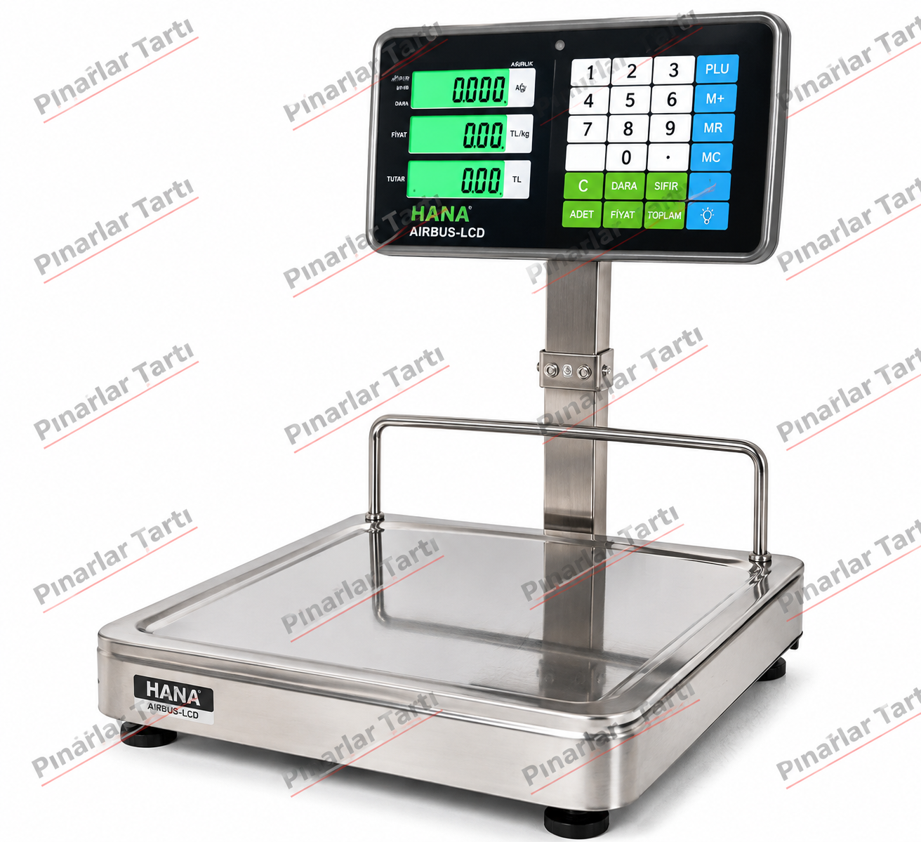 Hana Airbus-LCD 150 Kg 35x40 Fiyat Hesaplamalı Paslanmaz Baskül