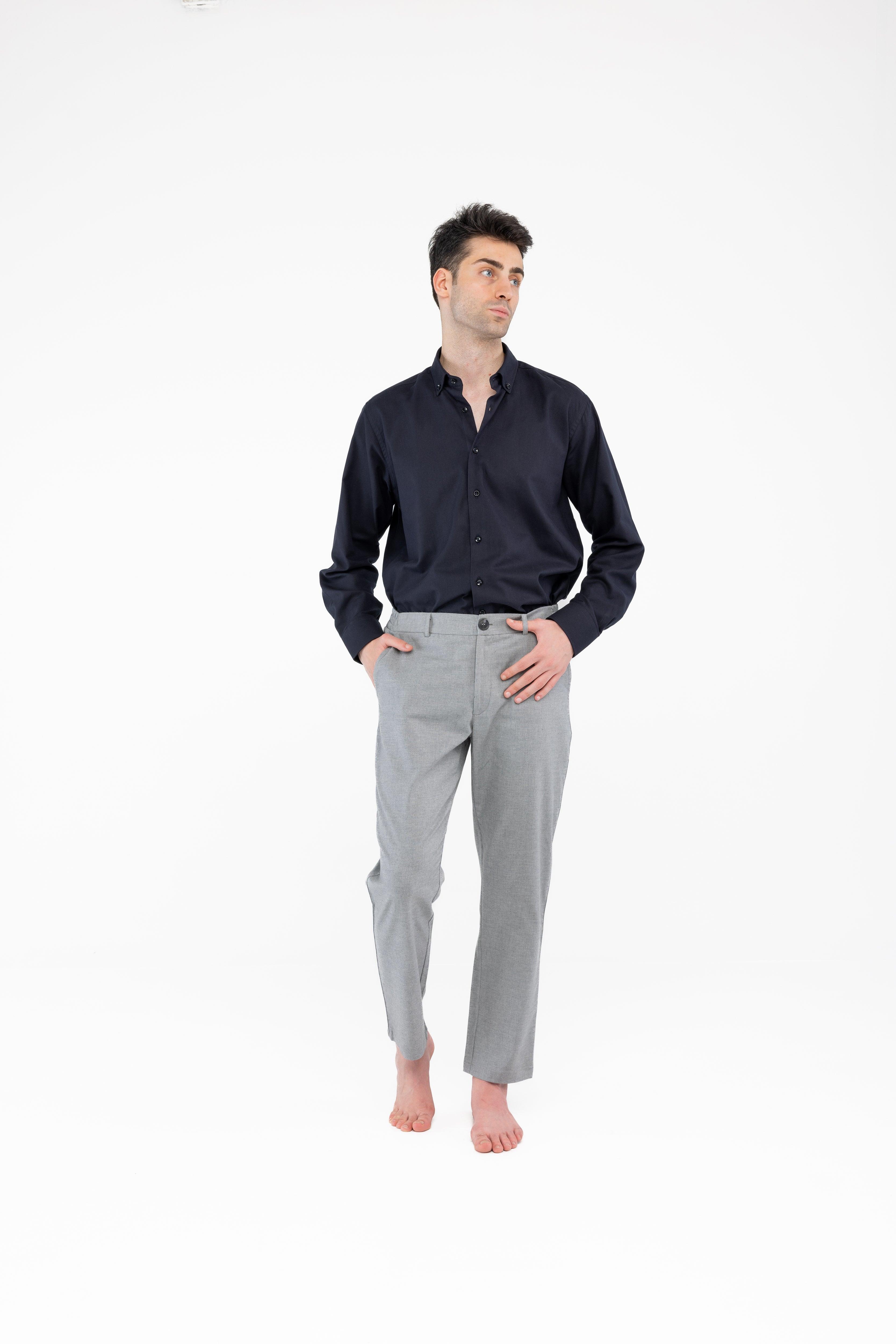 %100 Pamuk Gri Pantolon