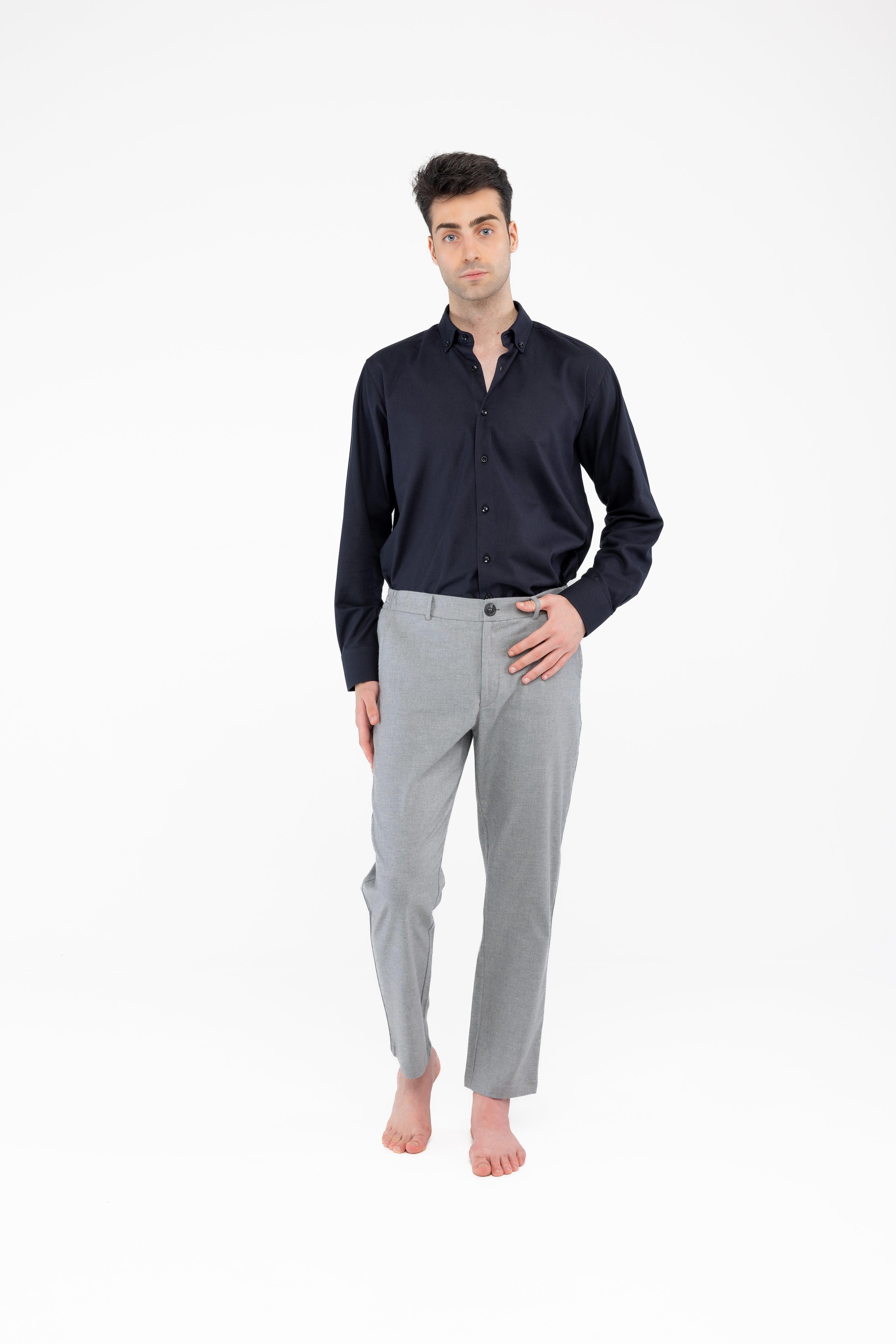 %100 Pamuk Relaxed Fit Lacivert Gömlek