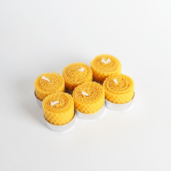 6'lı Doğal Balmumu Mum Tealight Seti