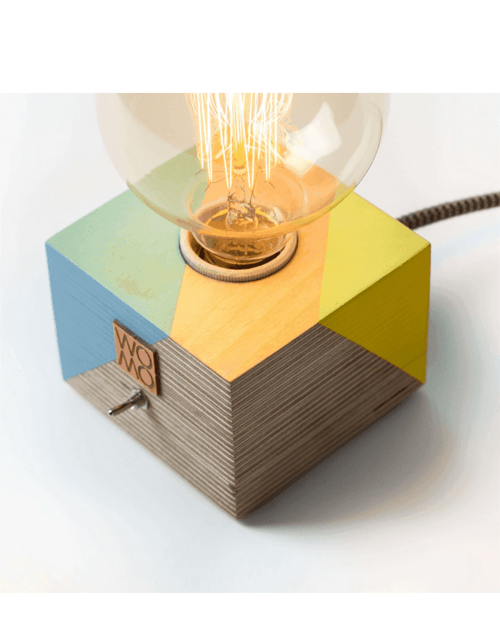 Renkli Ahşap Masa Lambası