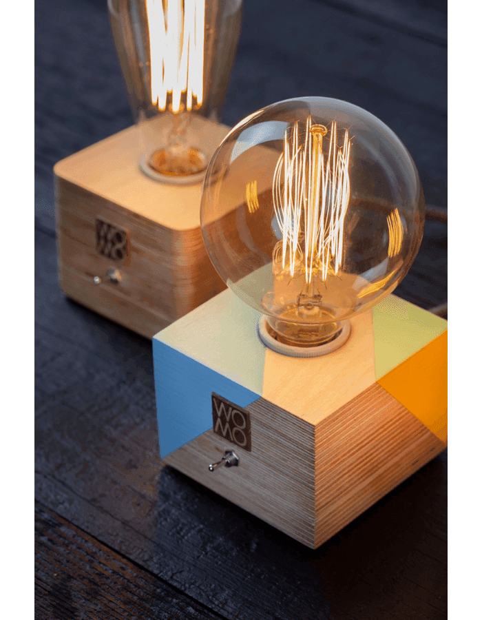 Renkli Ahşap Masa Lambası