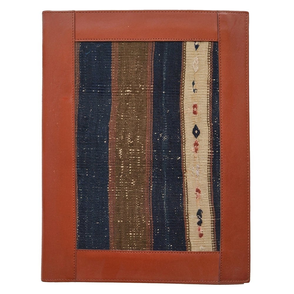 Antika Kilim Detaylı A4 Boyutunda Taba Renk Deri Organizer