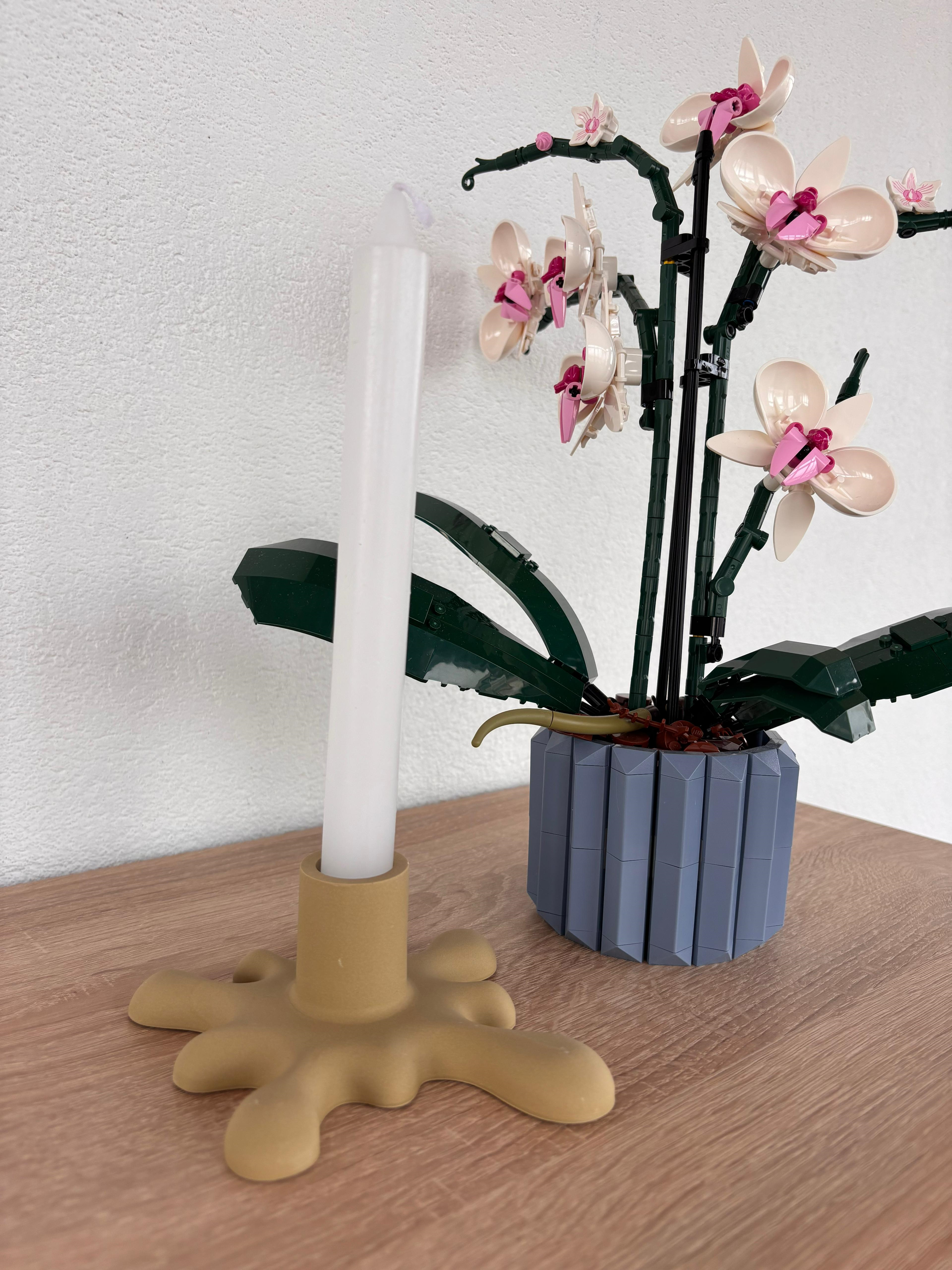 Atölye Mona Jesmonite Pennellata Şamdan Hardal