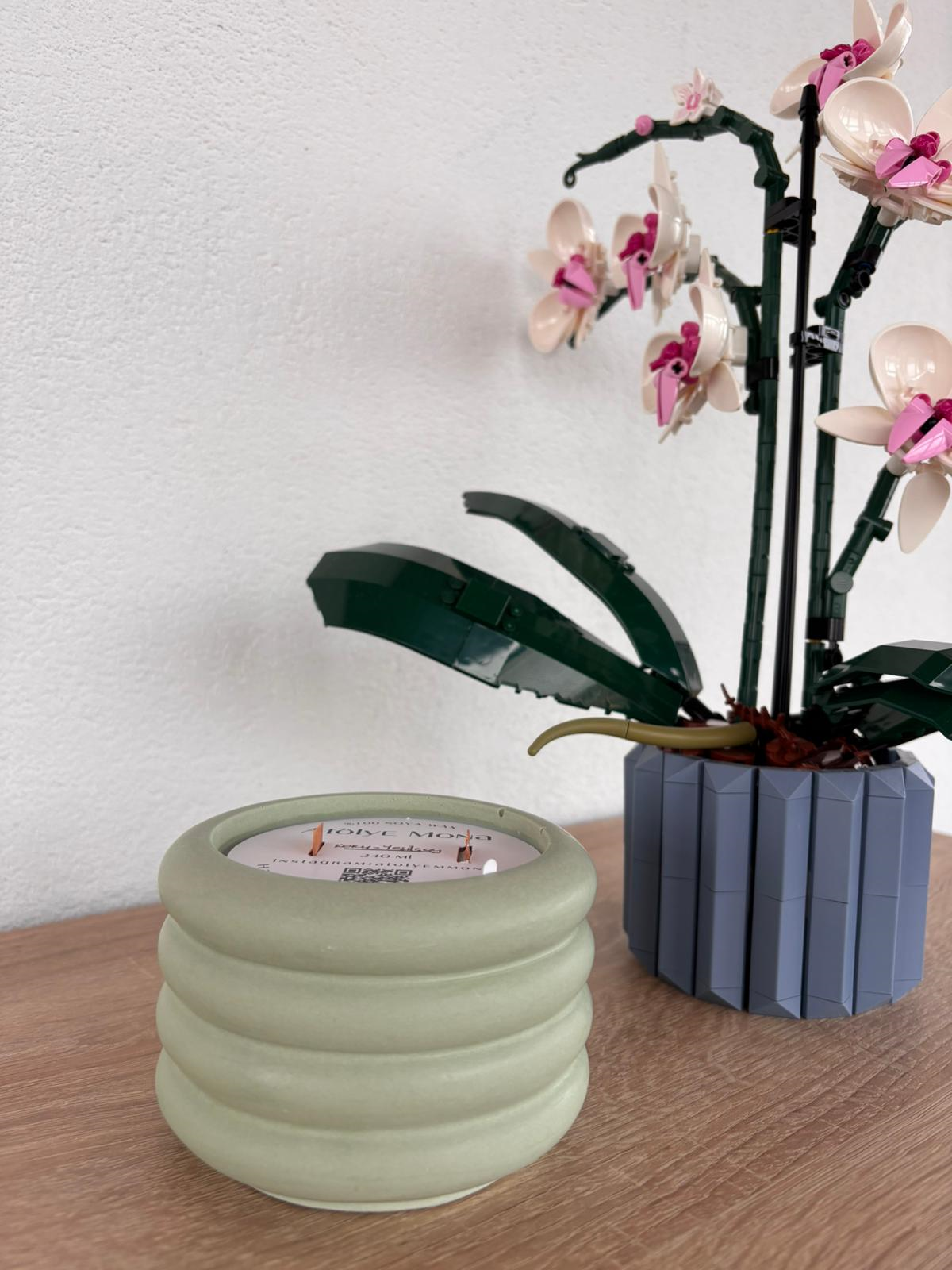 Atölye Mona Jesmonite Strato Mumluk Soya Wax Yeşil