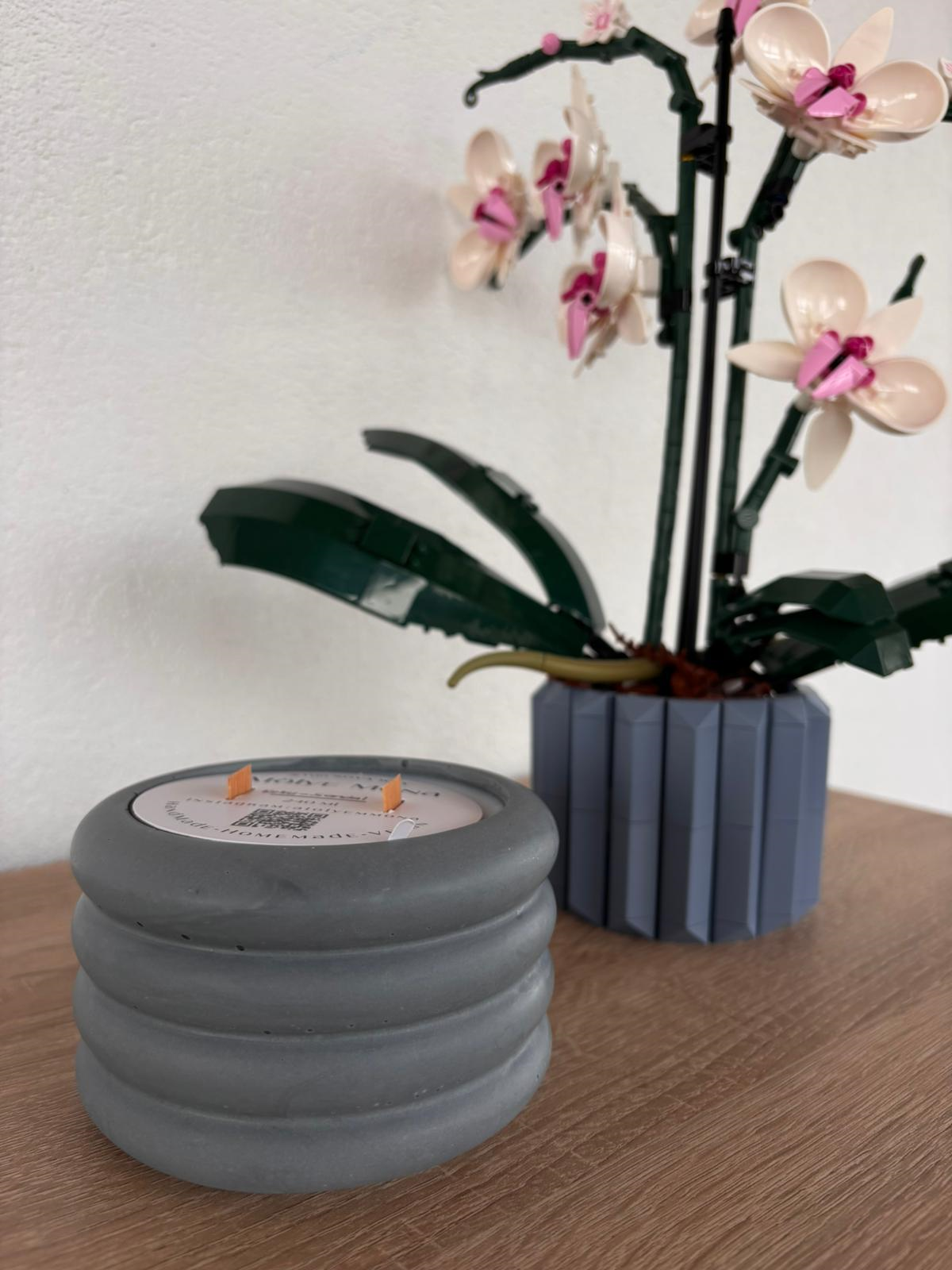 Atölye Mona Jesmonite Strato Mumluk Soya Wax Gri