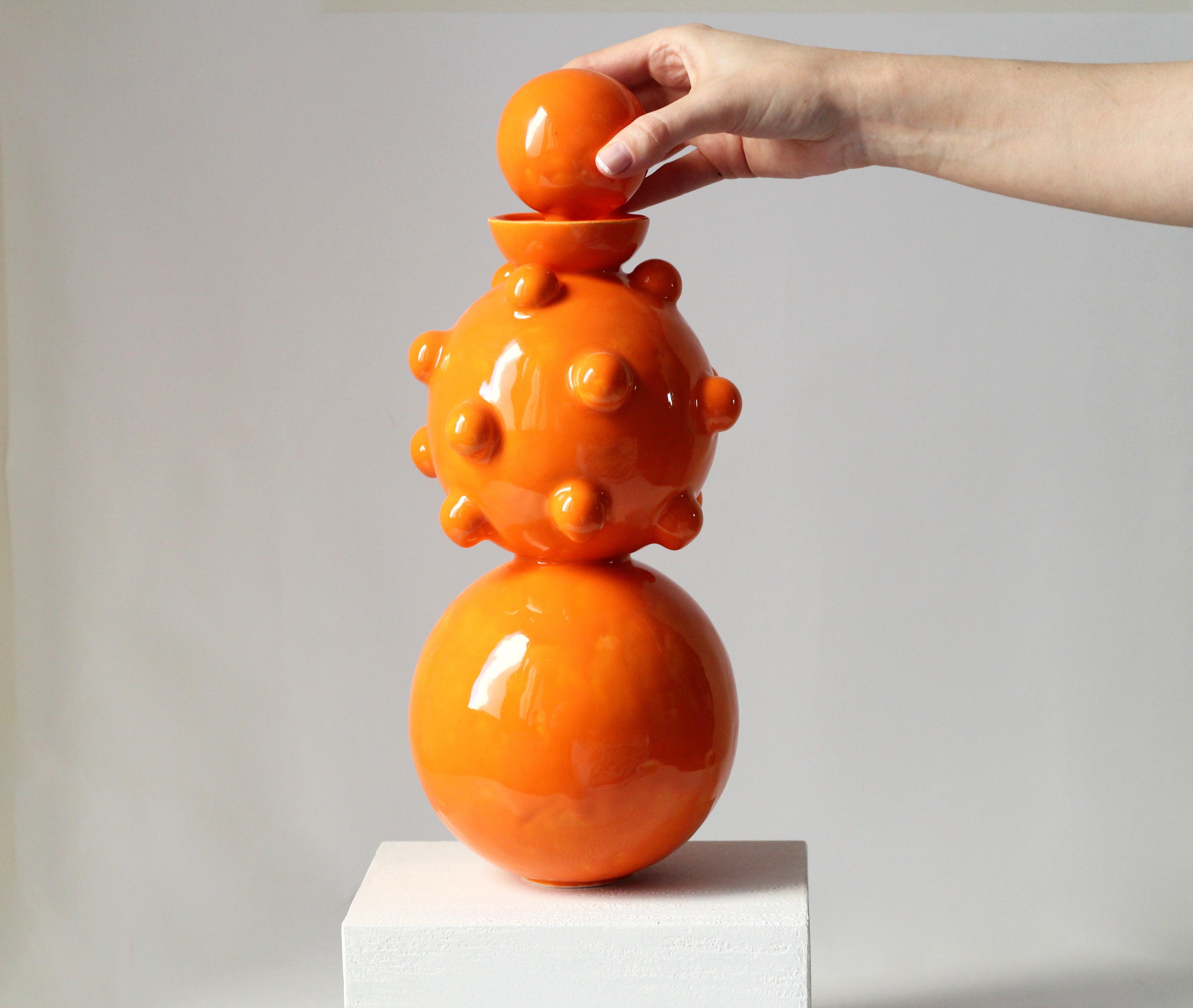 Bubble Seramik Vazo - Turuncu