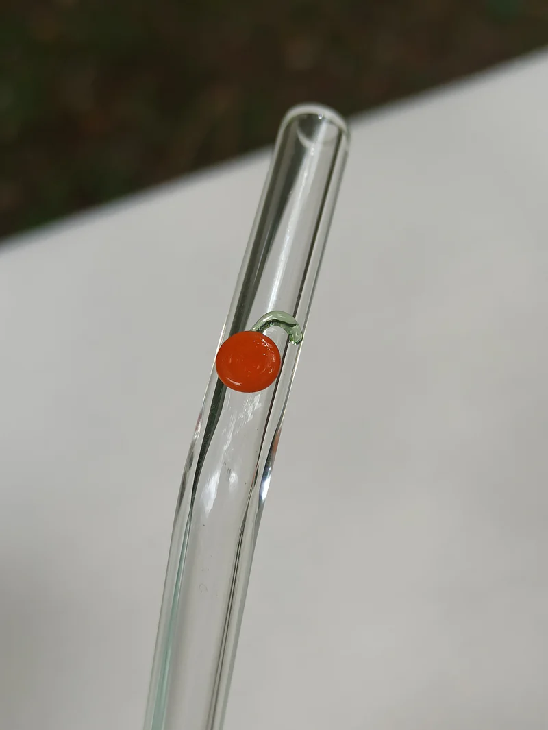 Cen Cam - Meyve Desenli Cam Pipet (4lü Kıvrık)
