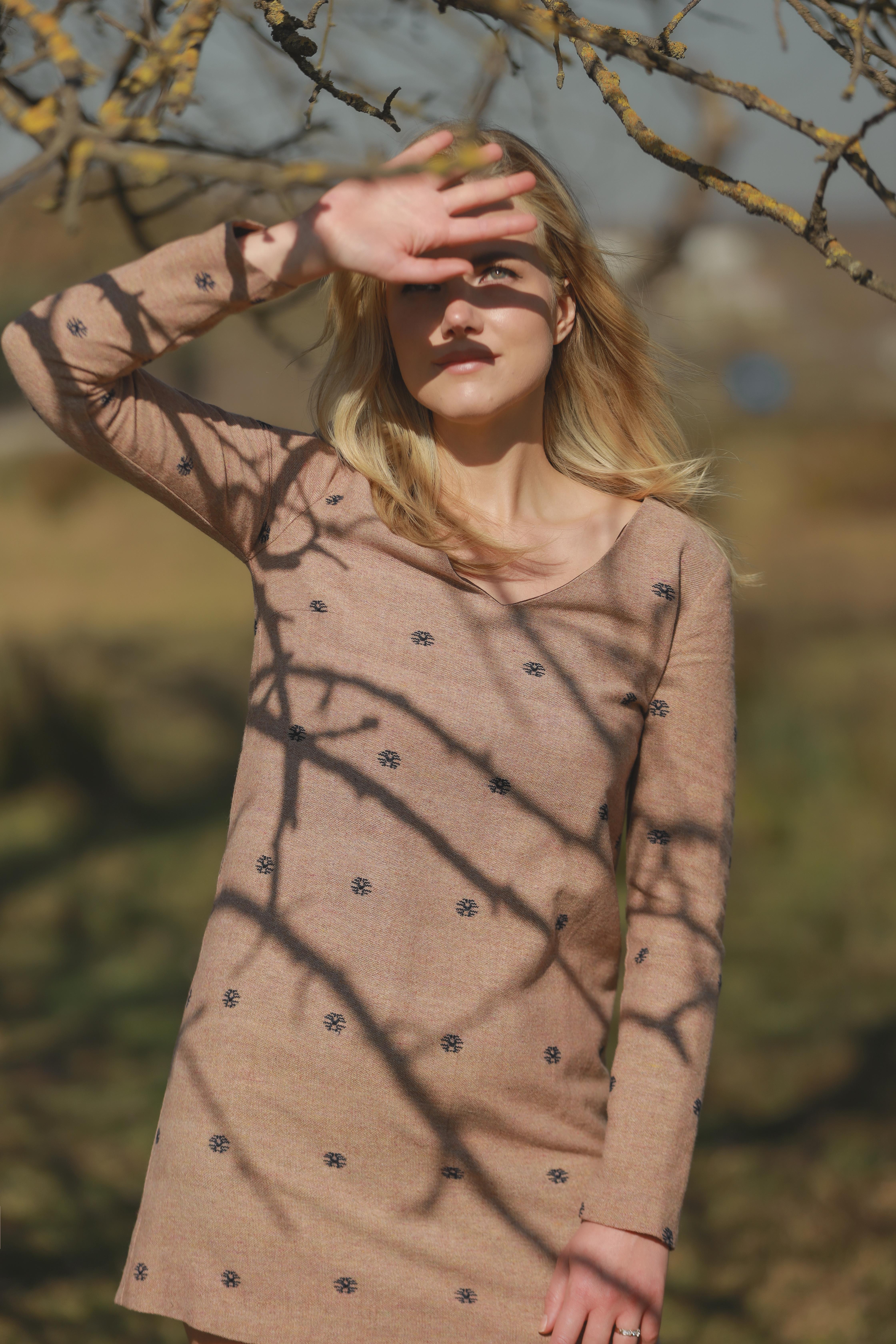 Ehram Ceviz Motif Elbise