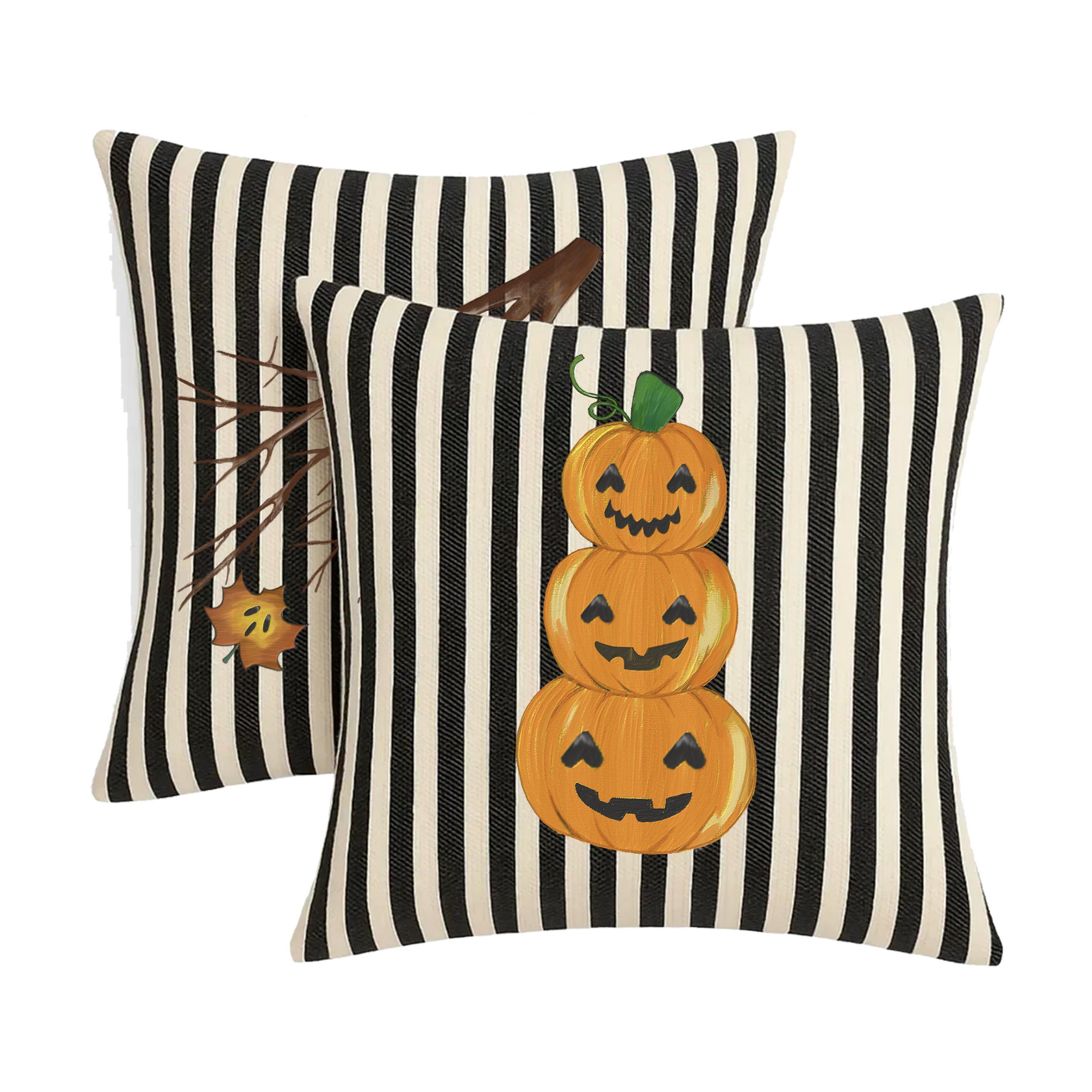 El Boyama Halloween Kırlent Kılıfı 2li