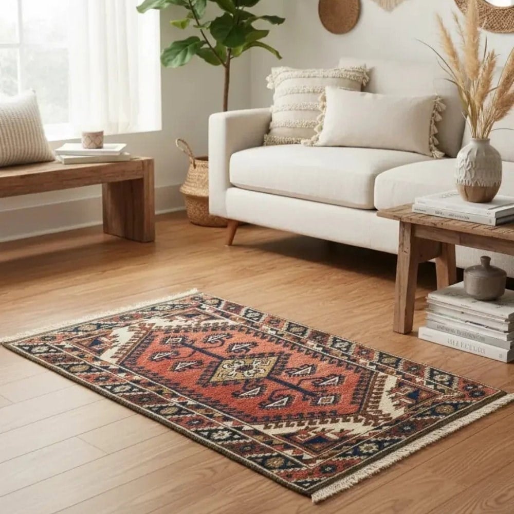 El Dokuma Vintage Döşemealtı Halısı 70x110 cm