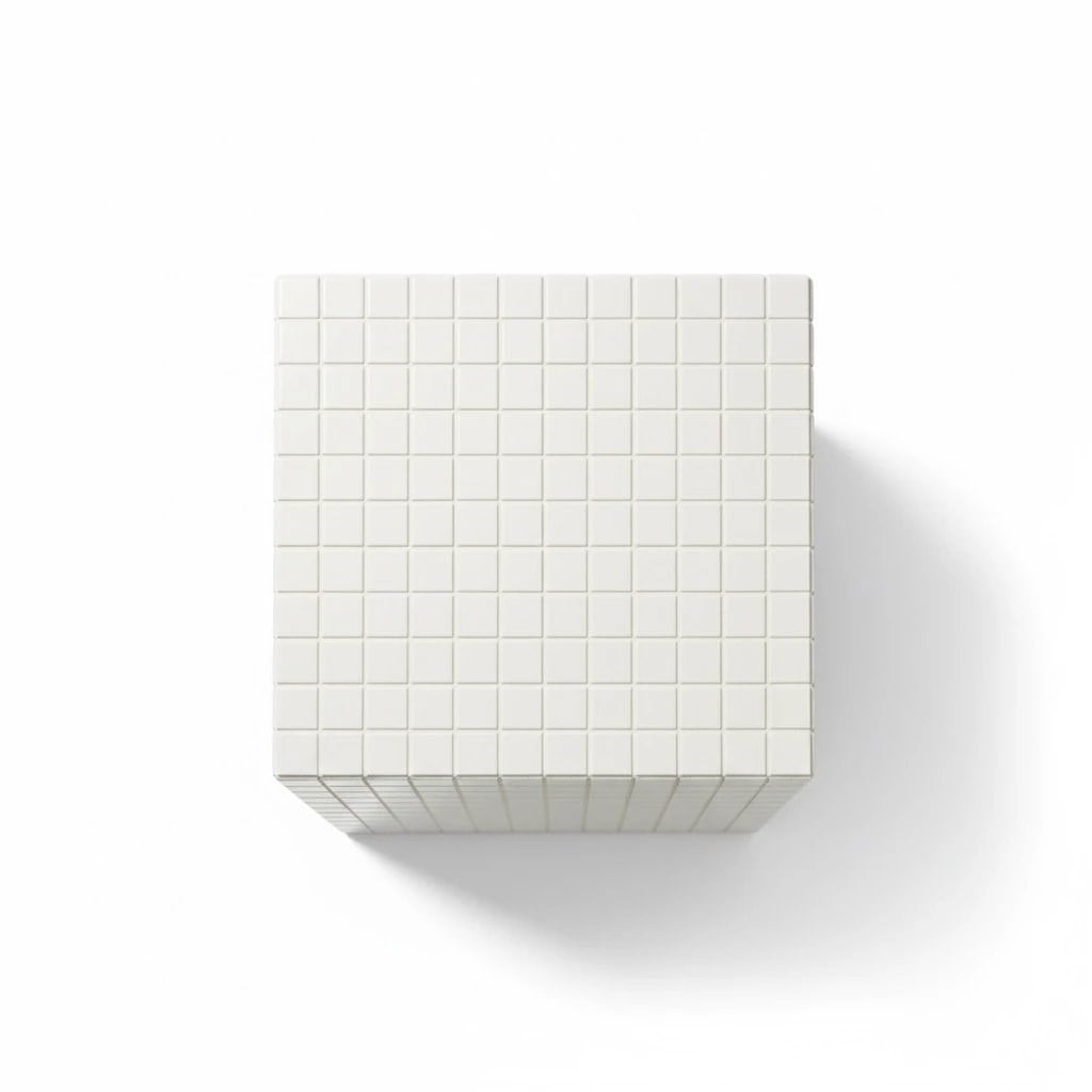 Elista Cube Beyaz Mozaik Yan Sehpa
