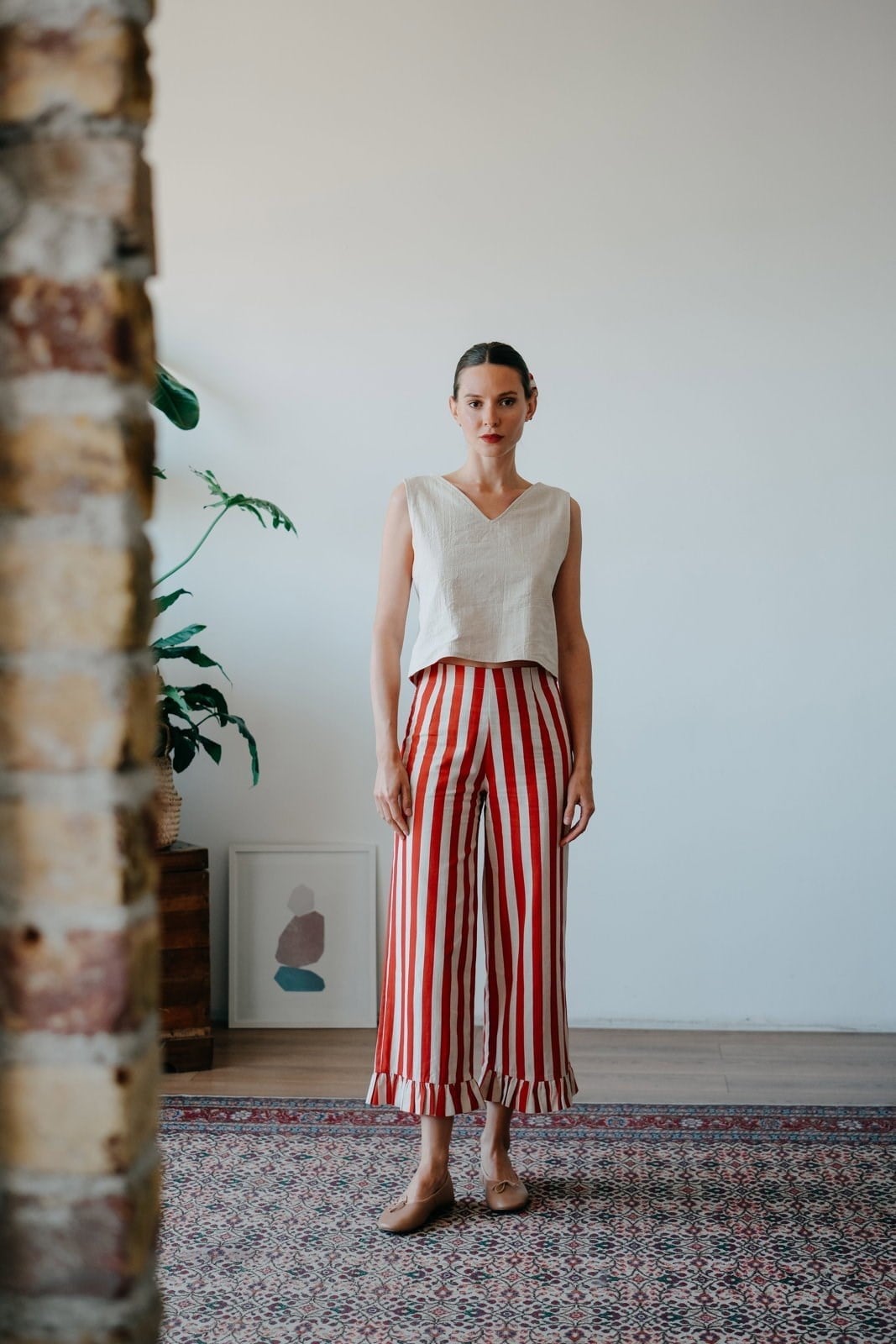 Frill Stripes Pantolon