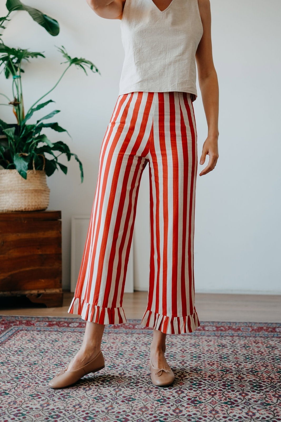 Frill Stripes Pantolon