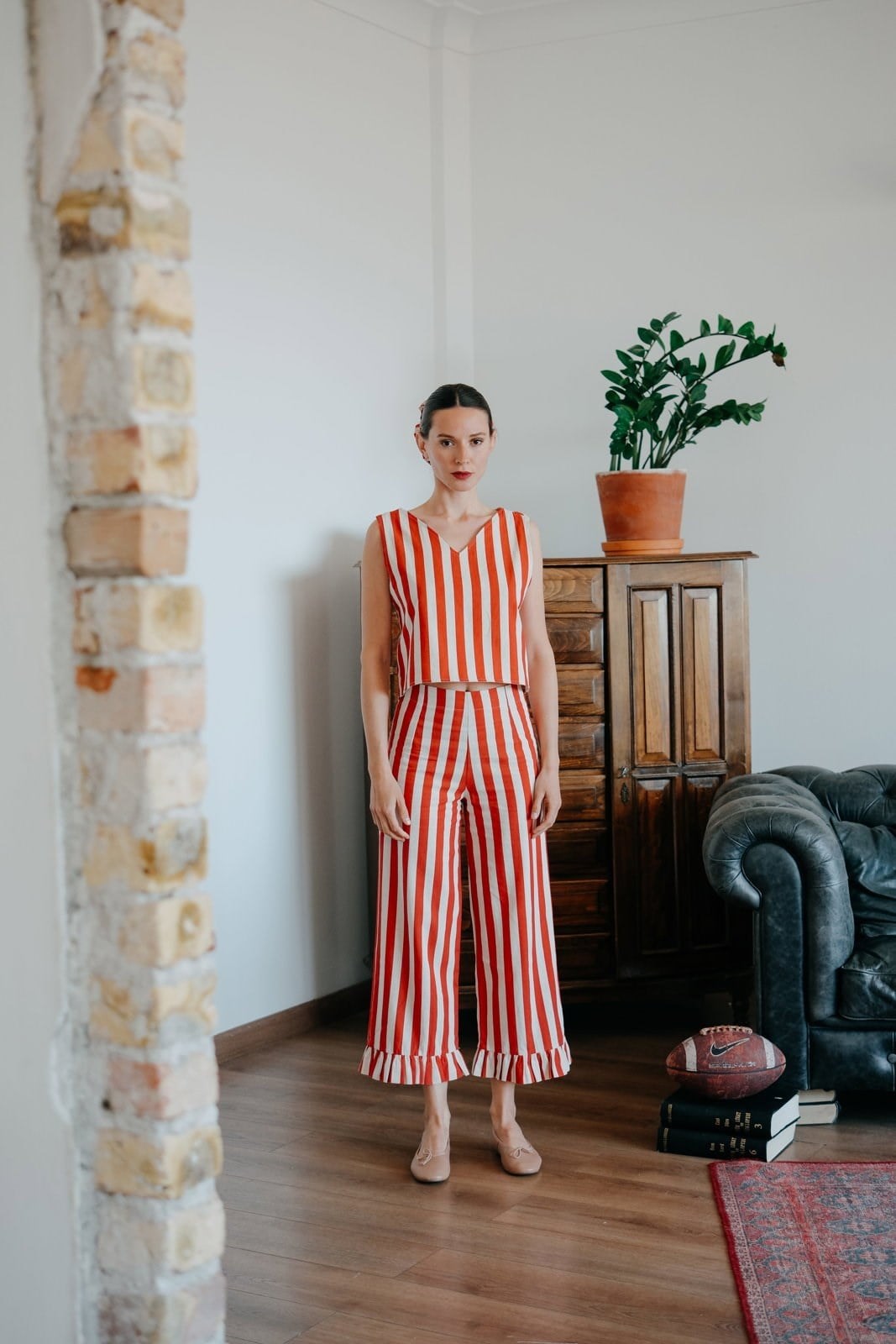 Frill Stripes Pantolon